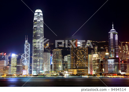 Hong Kong city at night 9494514