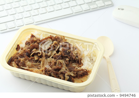 Fast food lunch on working desk 9494746