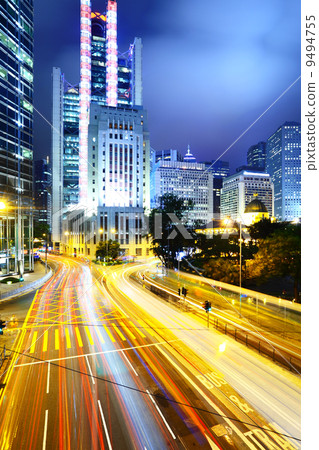 Traffic car light on highway in city Traffic car light on highway in city 9494755