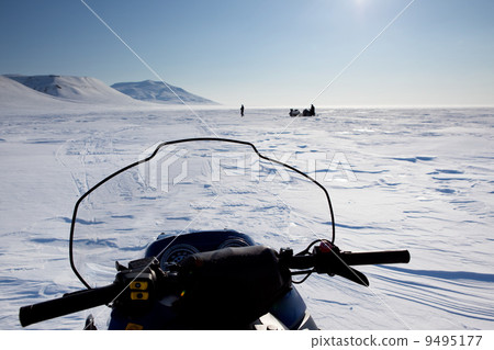 Snowmobile in Winter Landscape Snowmobile in Winter Landscape 9495177