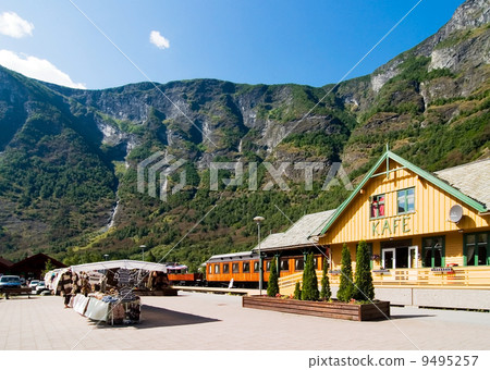 Mountain Town in the Fjords 9495257