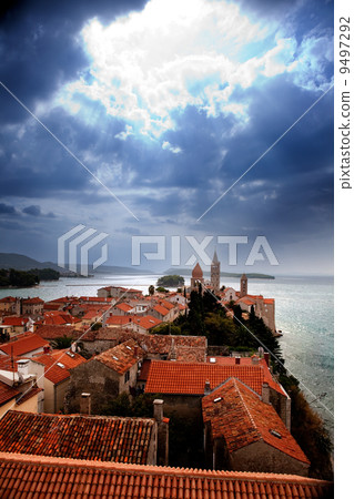 Medieval Town Dramatic Sky Medieval Town Dramatic Sky 9497292