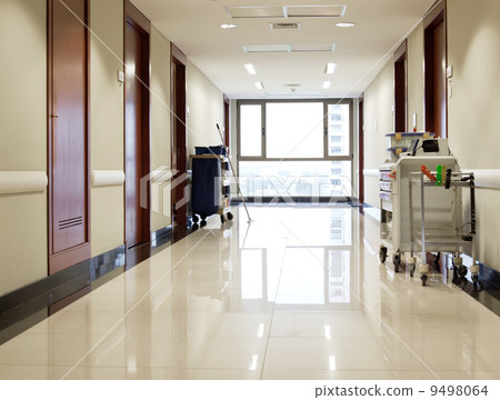 Empty hallway of hospital Empty hallway of hospital 9498064