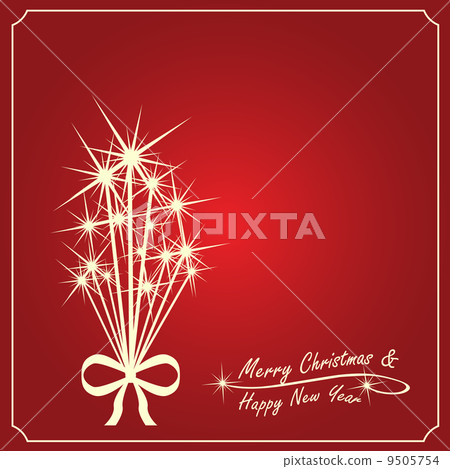 Merry Christmas and Happy New Year greeting card 9505754