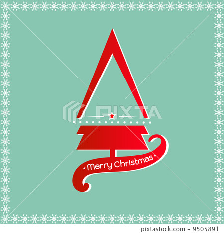 Merry Christmas Greeting Card, Vector illustration 9505891
