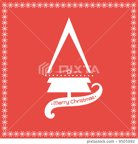 Merry Christmas Greeting Card, Vector illustration 9505892