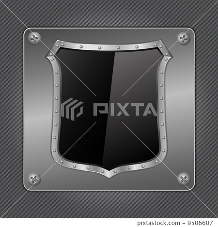 Black shield on metal board Black shield on metal board 9506607