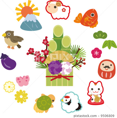 Undeveloped figurines and Kadomatsu and luncheon 9506809