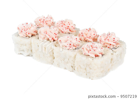 Roll with cream cheese, tobiko caviar Roll with cream cheese, tobiko caviar 9507219