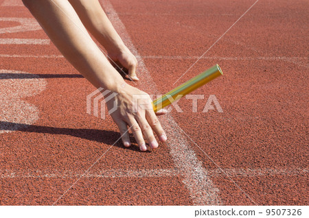 Athlete in the starting blocks, ready to go Athlete in the starting blocks, ready to go 9507326