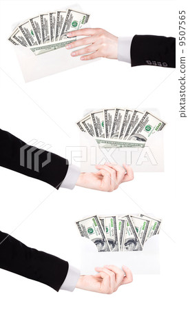 Businessman Hand and money in envelope Businessman Hand and money in envelope 9507565