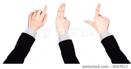 Businessman's finger pointing or touching Businessman's finger pointing or touching 9507611
