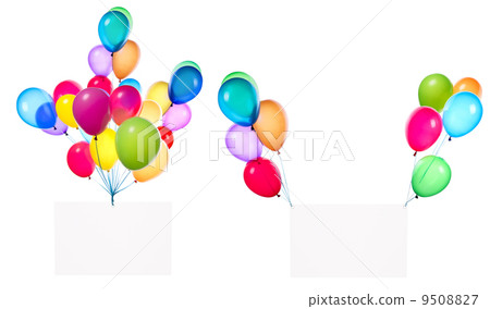 Holiday banners with colorful balloons 9508827
