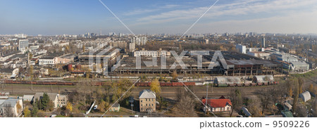 Panorama of industrial district Svyatoshin, Kiev. 9509226