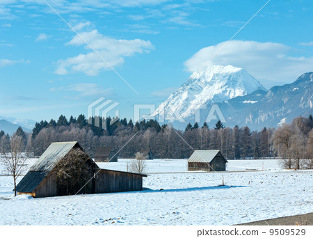 Winter mountain country landscape(Austria). Winter mountain country landscape(Austria). 9509529