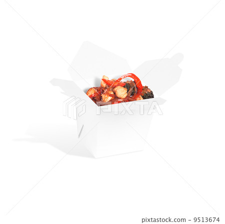 Healthy Chinese food in a container isolated 9513674