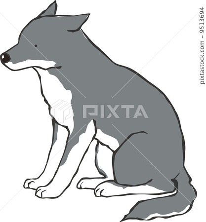 Sitting black dog Sitting black dog 9513694