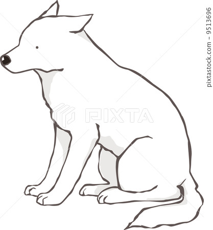 Sitting white dog 9513696