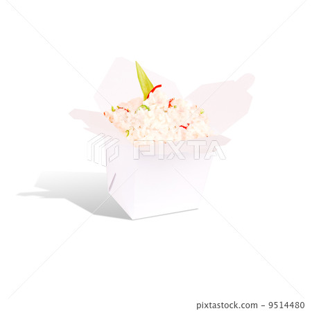 Healthy Chinese food in a container isolated 9514480