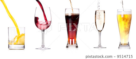 Collection of different images of alcohol isolated 9514715