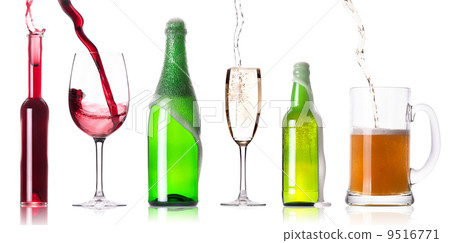 Champagne Beer Wine isolated 9516771