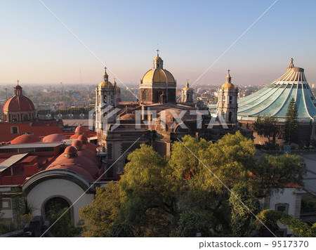 Mexico City Guadalupe Temple View of the old cathedral and the new cathedral from the hill of Tepeyac Mexico City Guadalupe Temple View of the old cathedral and the new cathedral from the hill of Tepeyac 9517370
