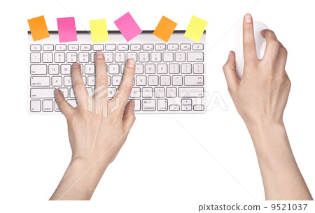 hand and Computer keyboard, mouse 9521037