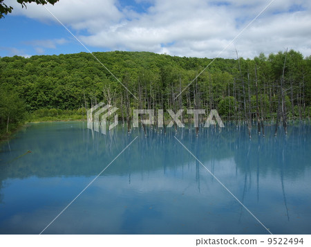 Blue pond and sky 9522494