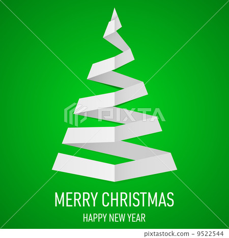 Christmas tree in origami style. Christmas tree in origami style. 9522544