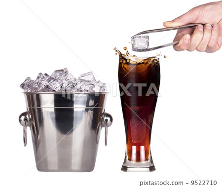 Fresh cola drink background with ice Fresh cola drink background with ice 9522710
