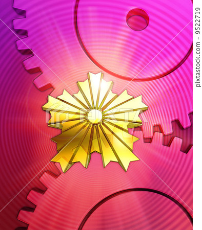 Red gear and police emblem 9522719