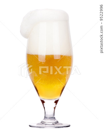 Frosty glass of light beer isolated Frosty glass of light beer isolated 9522996