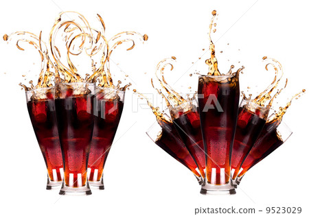 Fresh coke background with ice Fresh coke background with ice 9523029