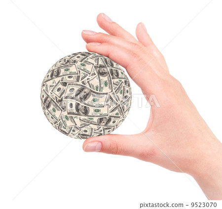 Cash Ball of 100 dollar banknotes 9523070