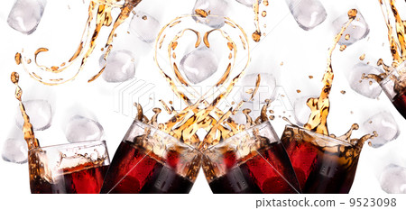 Fresh coke background with ice Fresh coke background with ice 9523098