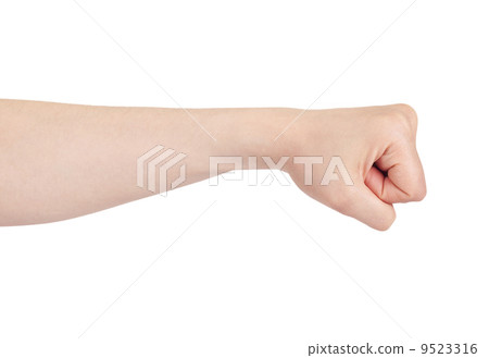 Powerful fist pump against woman hands 9523316