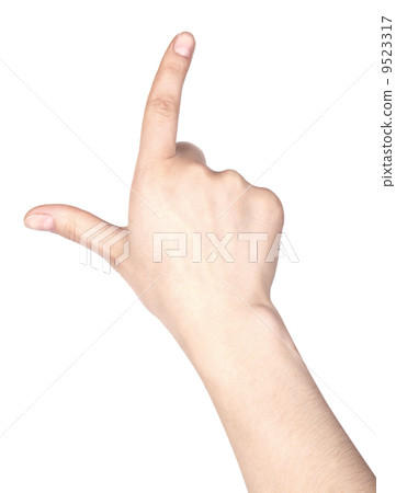 woman's finger pointing or touching 9523317