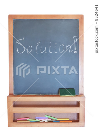 Solution-writing on the blackboard with chalk. Solution-writing on the blackboard with chalk. 9524641