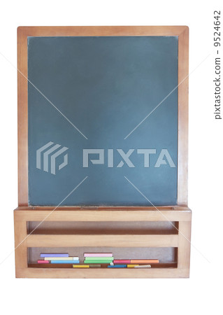A blank-clean chalkboard. On a white background. A blank-clean chalkboard. On a white background. 9524642