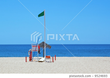 A set of marine equipment lifeguard at the beach. A set of marine equipment lifeguard at the beach. 9524693
