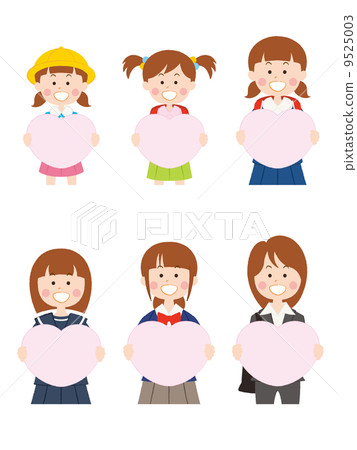 Female student (heart board) Female student (heart board) 9525003