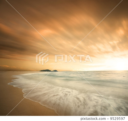 beautiful beach during sunset 9529597