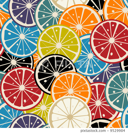 Lemon slice colored pattern 9529984