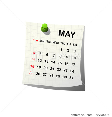 14 Paper Calendar For May Stock Illustration