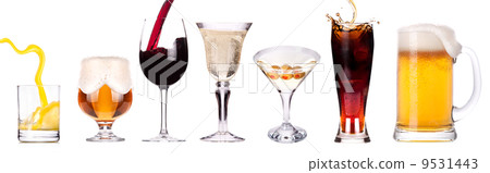 different images of alcohol isolated 9531443