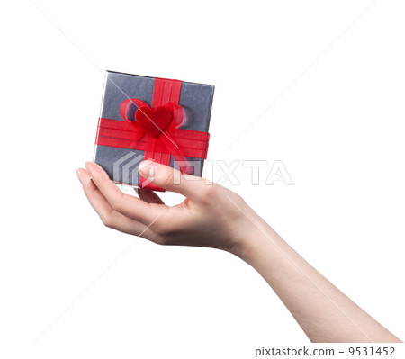 gift in hand isolated on white background 9531452
