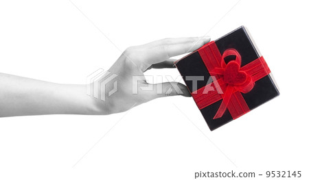 gift in hand isolated on white background 9532145