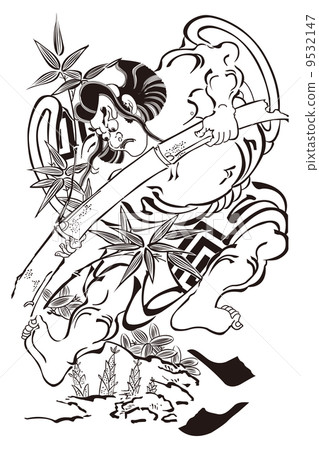 Torii Toru Ichikawa Danjuro的竹子goro圖像例證 9532147