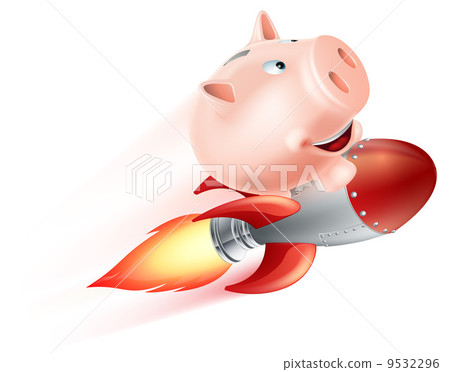 Flying Rocket Piggy Bank 9532296