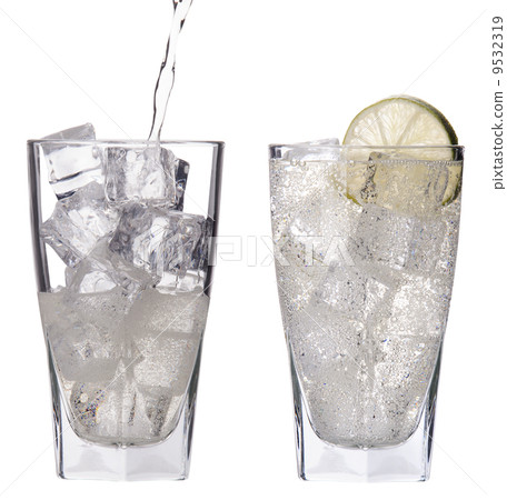 Fresh soda drink background with ice 9532319